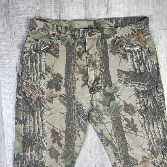 Vintage Duxbak Realtree Camo Hunting Jeans Pants Mens 40x32 Made in USA I - Picture 2 of 14